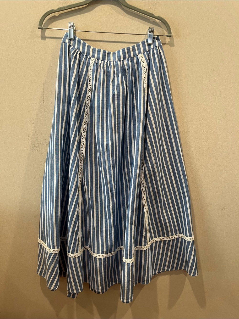 Sezane Nikita Skirt in Blue and White, Size 4 - Picture 6 of 6